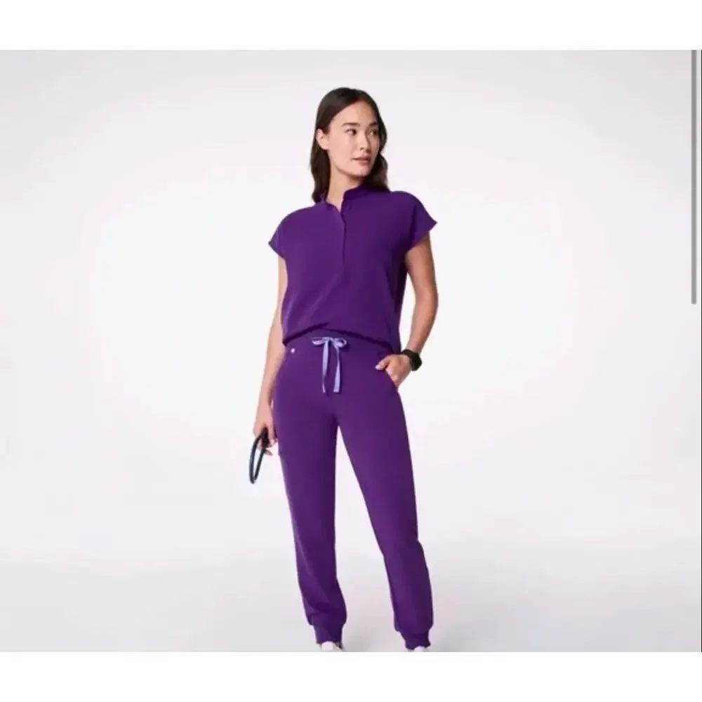 FIGS Rafaela Oversized Scrub Top Digital Grape Purple Women's XL Retired Rare LE - Picture 12 of 15